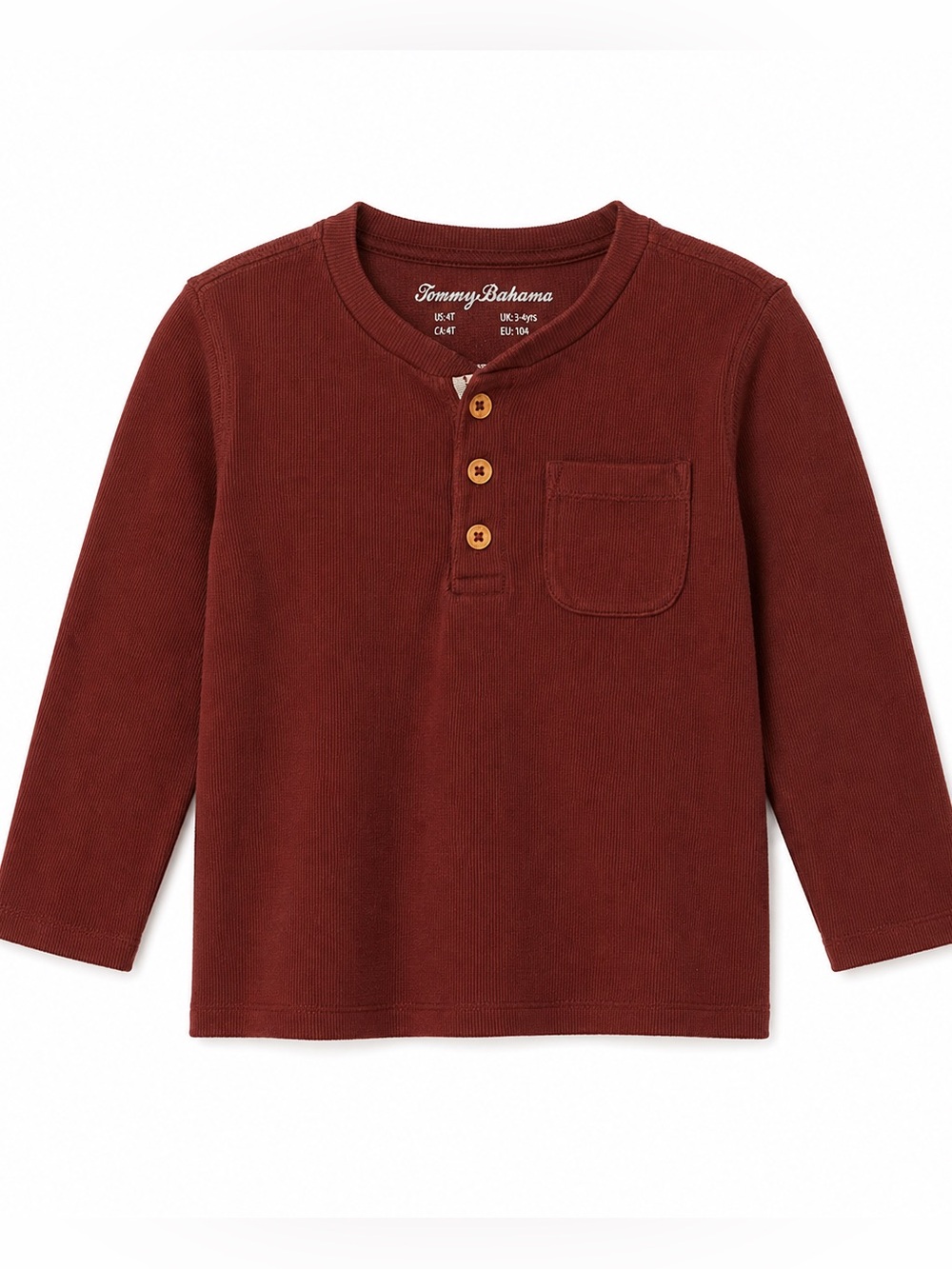 Tommy Bahama Boys' Long-Sleeve Henley in Rust